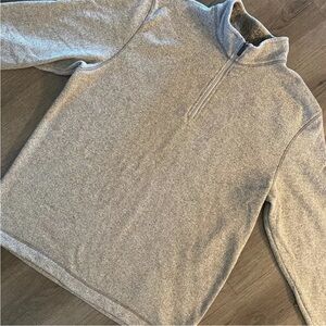 Van Heusen Mens 1/4 Zip Sweater XL Gray Heathered  Mock‎ Neck Excellent